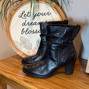 Black Leather Ankle Boots